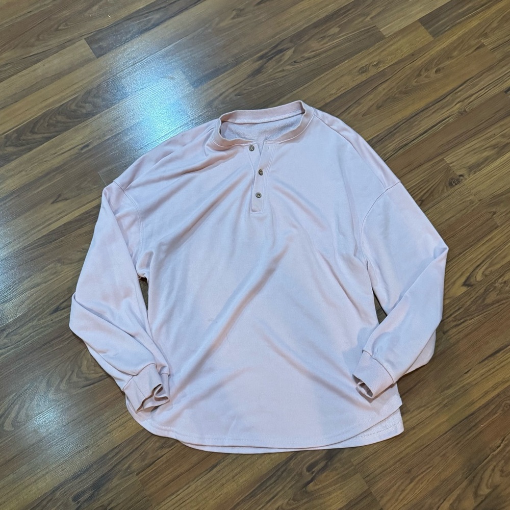 Women’s Pink Henley Sweatshirt